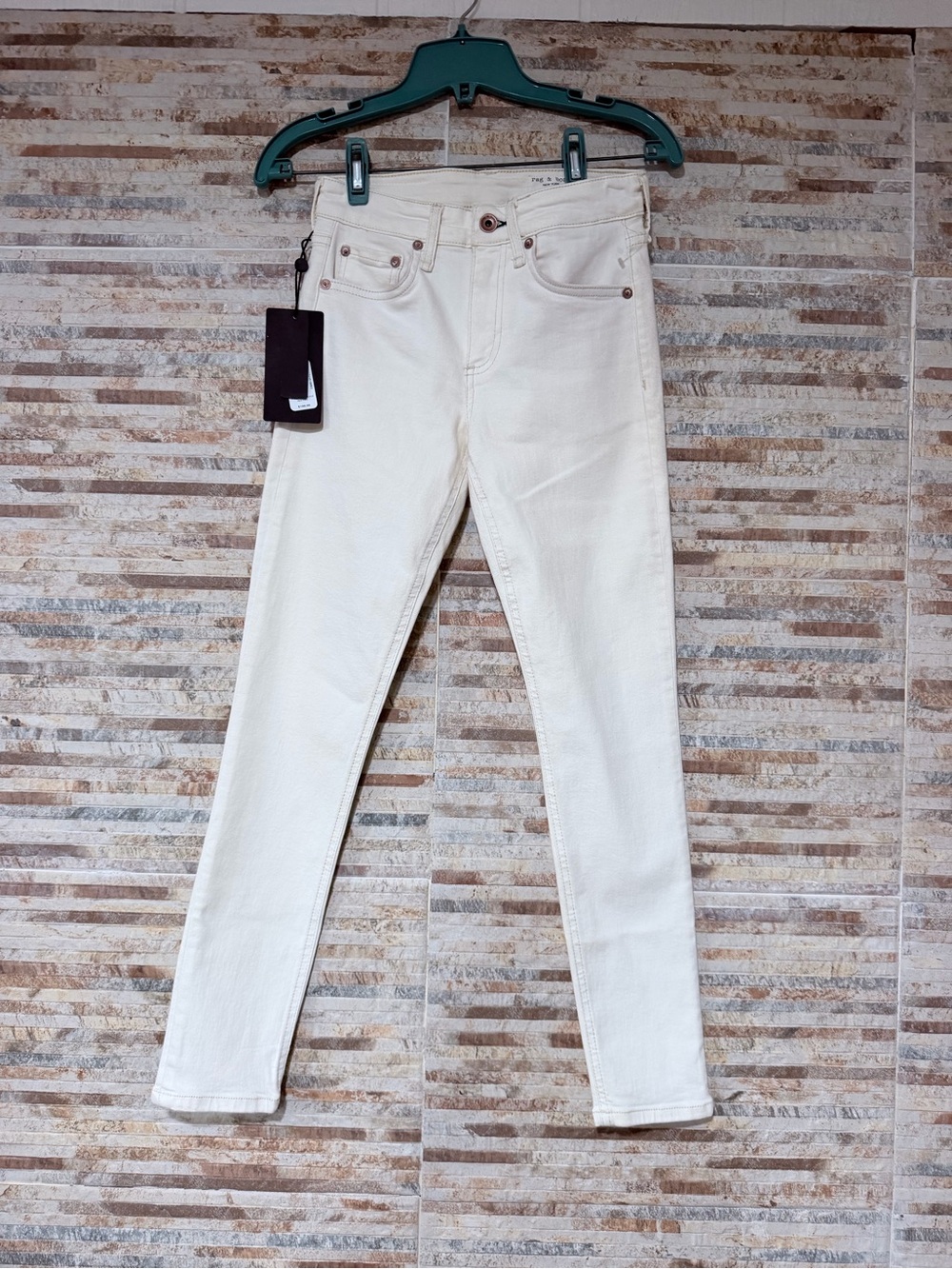 rag & bone Off-White Skinny High-Rise Jeans